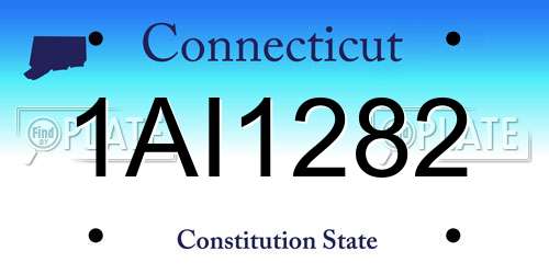 1AI1282 Connecticut License Plate