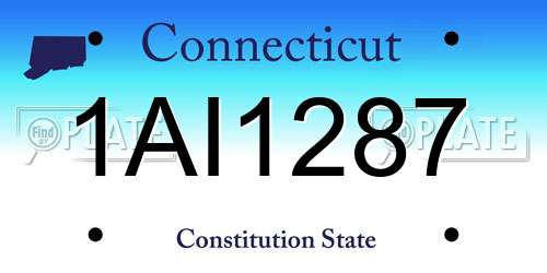 1AI1287 Connecticut License Plate