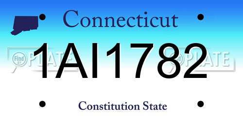 1AI1782 Connecticut License Plate