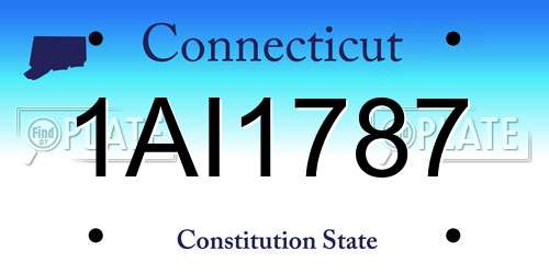 1AI1787 Connecticut License Plate