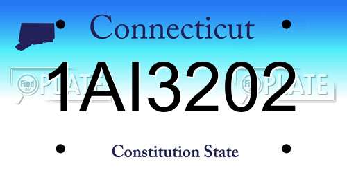 1AI3202 Connecticut License Plate