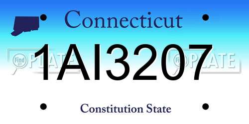 1AI3207 Connecticut License Plate
