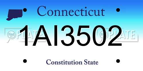 1AI3502 Connecticut License Plate
