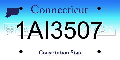 1AI3507 Connecticut License Plate