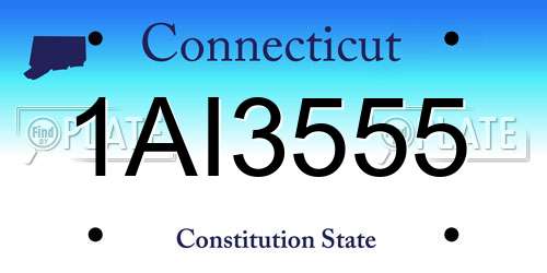 1AI3555 Connecticut License Plate