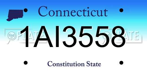 1AI3558 Connecticut License Plate