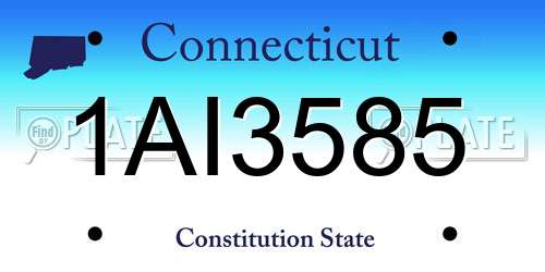 1AI3585 Connecticut License Plate