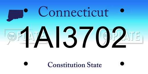 1AI3702 Connecticut License Plate