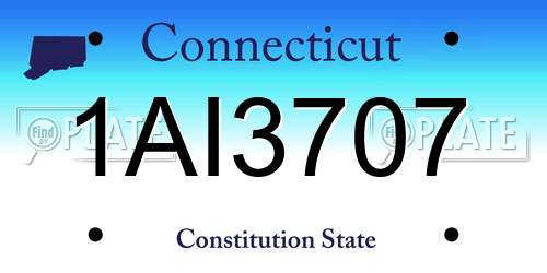 1AI3707 Connecticut License Plate