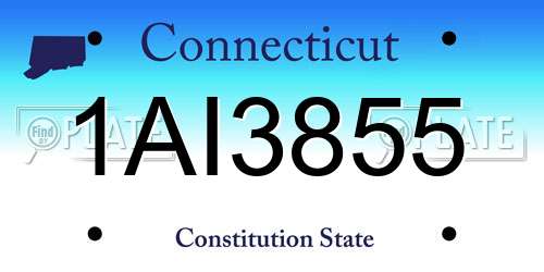 1AI3855 Connecticut License Plate