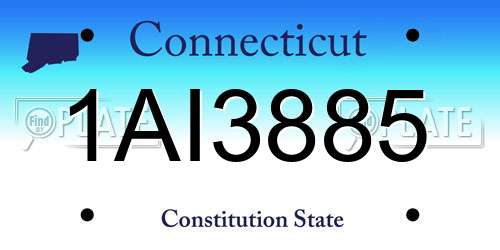 1AI3885 Connecticut License Plate