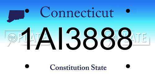 1AI3888 Connecticut License Plate