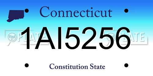 1AI5256 Connecticut License Plate