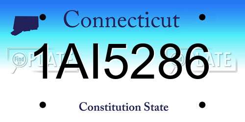1AI5286 Connecticut License Plate