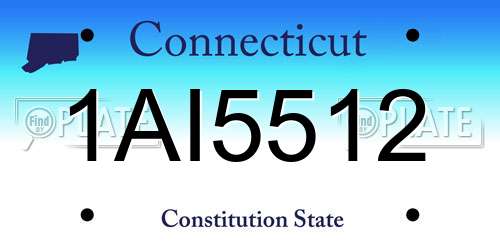 1AI5512 Connecticut License Plate
