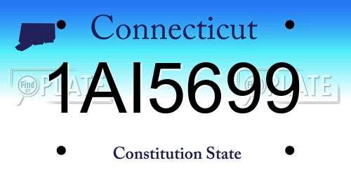 1AI5699 Connecticut License Plate