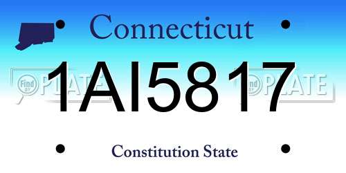 1AI5817 Connecticut License Plate