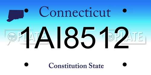 1AI8512 Connecticut License Plate