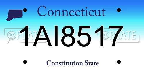 1AI8517 Connecticut License Plate