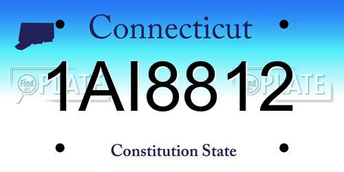1AI8812 Connecticut License Plate