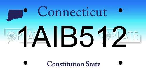 1AIB512 Connecticut License Plate