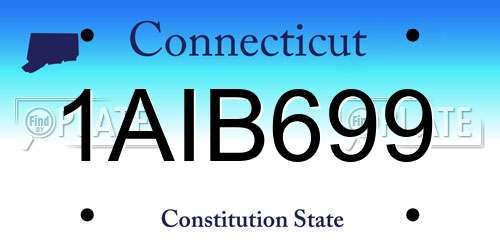 1AIB699 Connecticut License Plate