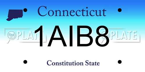 1AIB8 Connecticut License Plate
