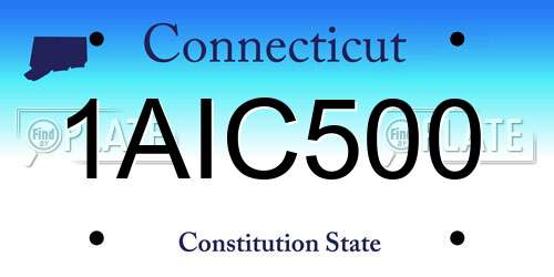 1AIC500 Connecticut License Plate