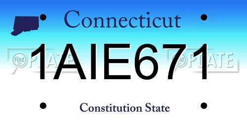 1AIE671 Connecticut License Plate