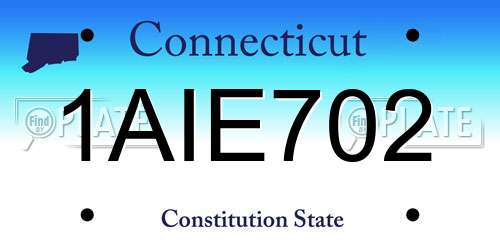 1AIE702 Connecticut License Plate