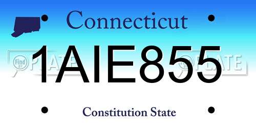 1AIE855 Connecticut License Plate