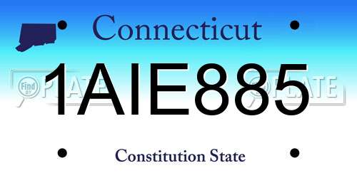 1AIE885 Connecticut License Plate
