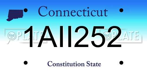 1AII252 Connecticut License Plate