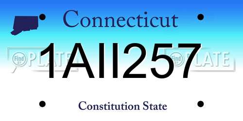 1AII257 Connecticut License Plate
