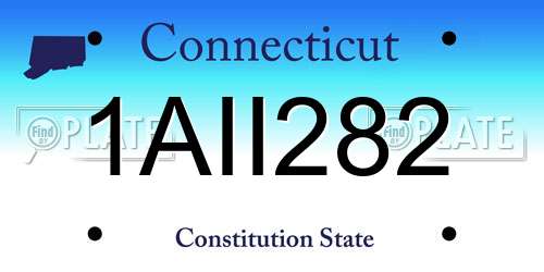 1AII282 Connecticut License Plate