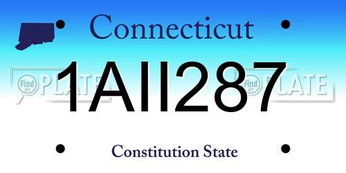 1AII287 Connecticut License Plate