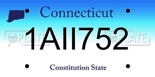 1AII752 Connecticut License Plate