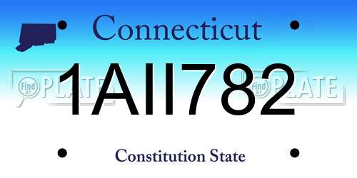 1AII782 Connecticut License Plate