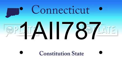 1AII787 Connecticut License Plate