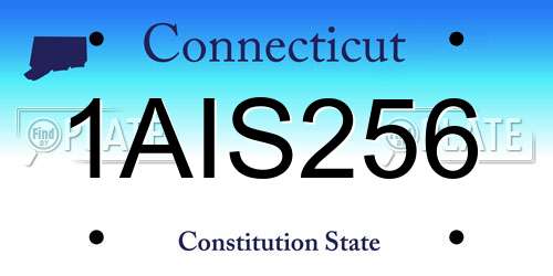 1AIS256 Connecticut License Plate