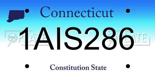 1AIS286 Connecticut License Plate