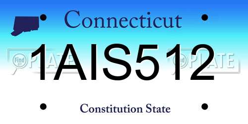 1AIS512 Connecticut License Plate