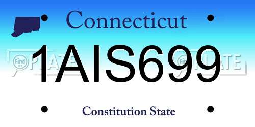 1AIS699 Connecticut License Plate