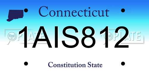 1AIS812 Connecticut License Plate