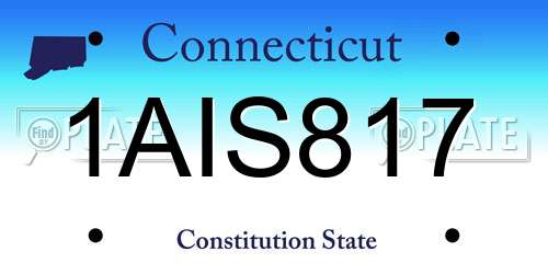 1AIS817 Connecticut License Plate