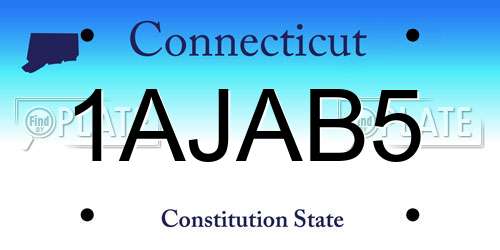 1AJAB5 Connecticut License Plate
