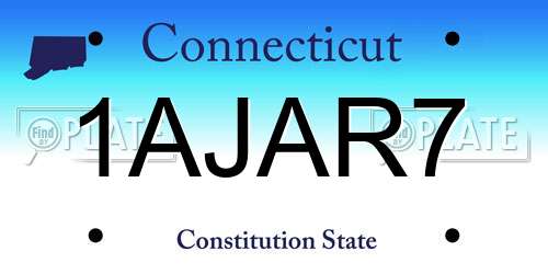 1AJAR7 Connecticut License Plate