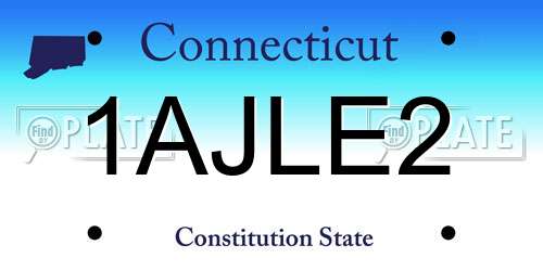 1AJLE2 Connecticut License Plate