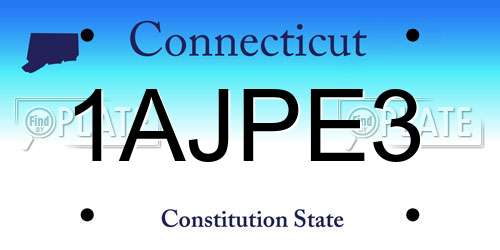 1AJPE3 Connecticut License Plate