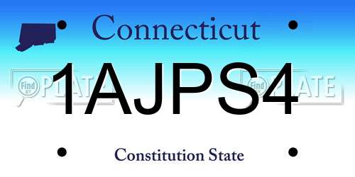 1AJPS4 Connecticut License Plate